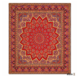 رومیزی ترمه رضایی مربع طرح نیایش 100*100 سانتی متر