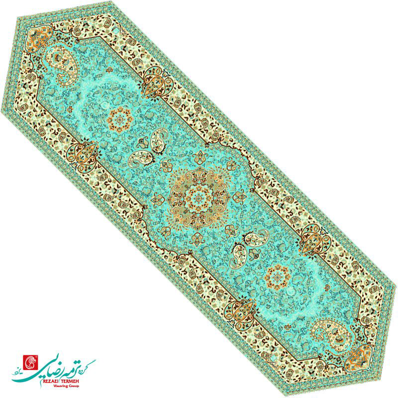 رانر ترمه طرح هامون آبی