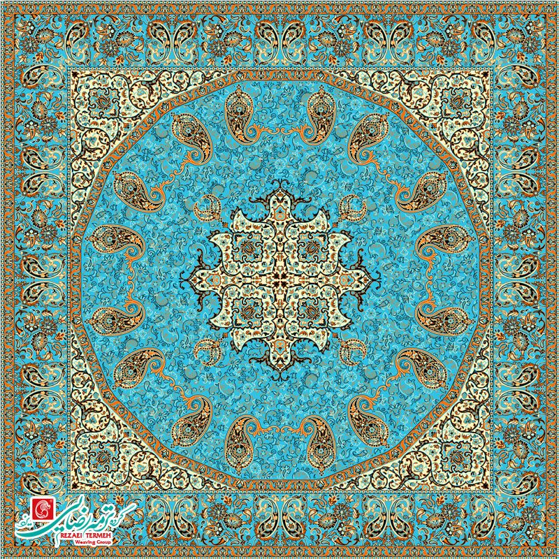 رومیزی ترمه مربع طرح فردوس