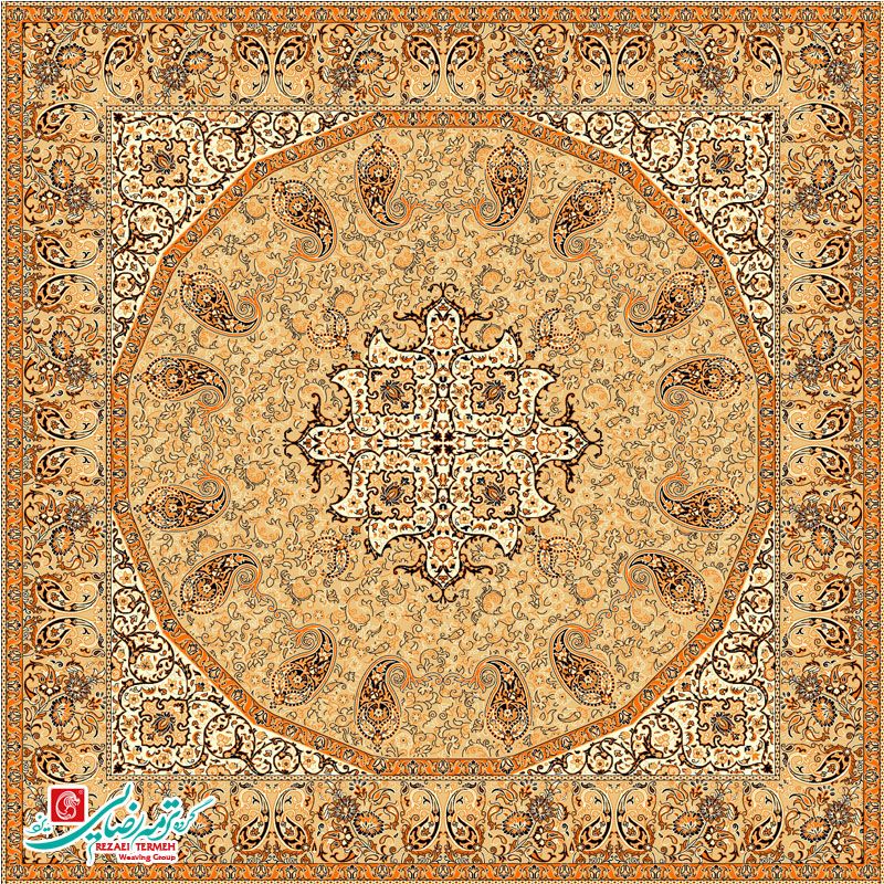 رومیزی ترمه مربع طرح فردوس