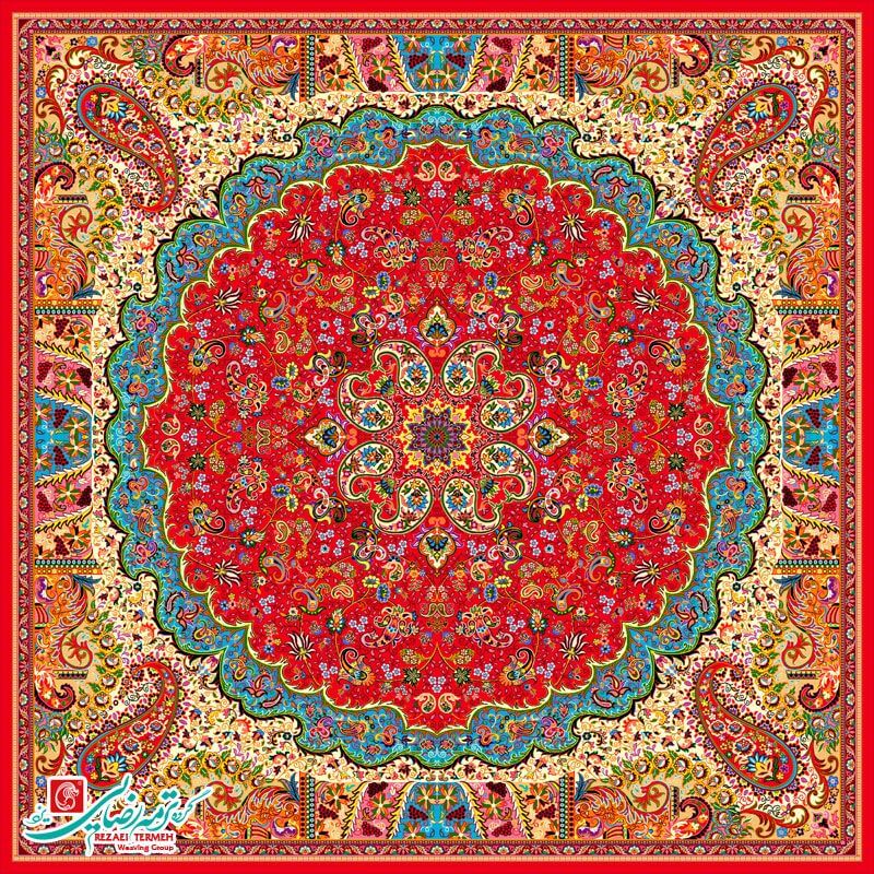 رومیزی ترمه مربع طرح میترا