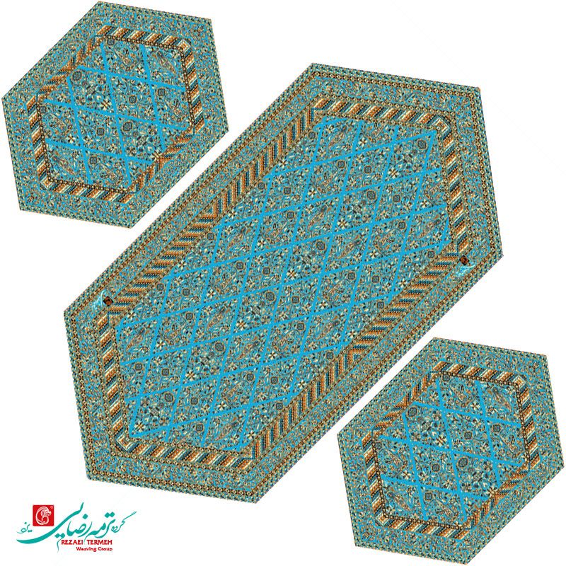 سری رانر ترمه طرح ماهان آبی