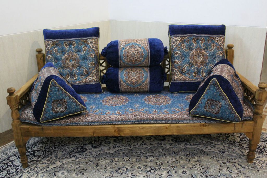 سرویس شاه نشین مبلمان سنتی خان سالار رنگ آبی