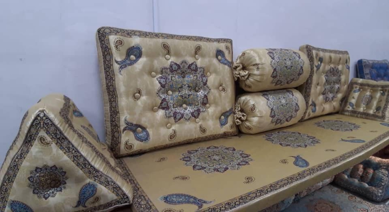 سرویس پشتی خانگی سنتی ابریشم طرح قاجار