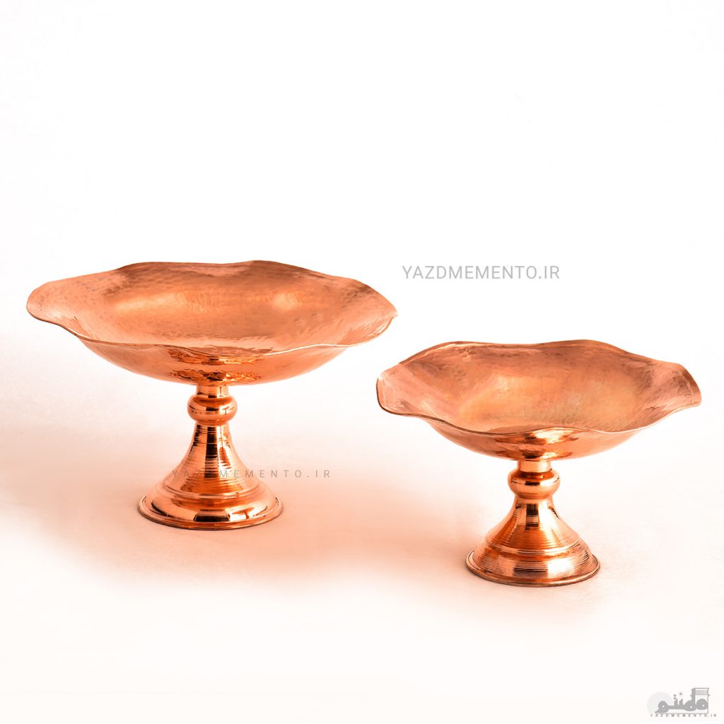 ظرف پرنیا مسی پایه دار کعب