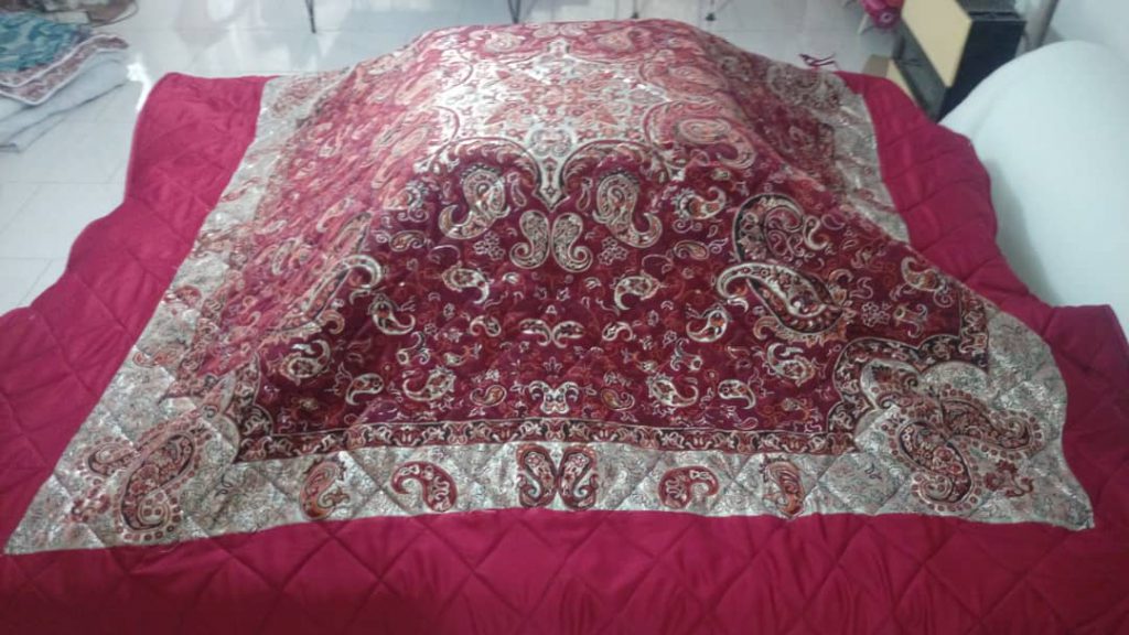 لحاف کرسی ترمه رنگ زرشکی