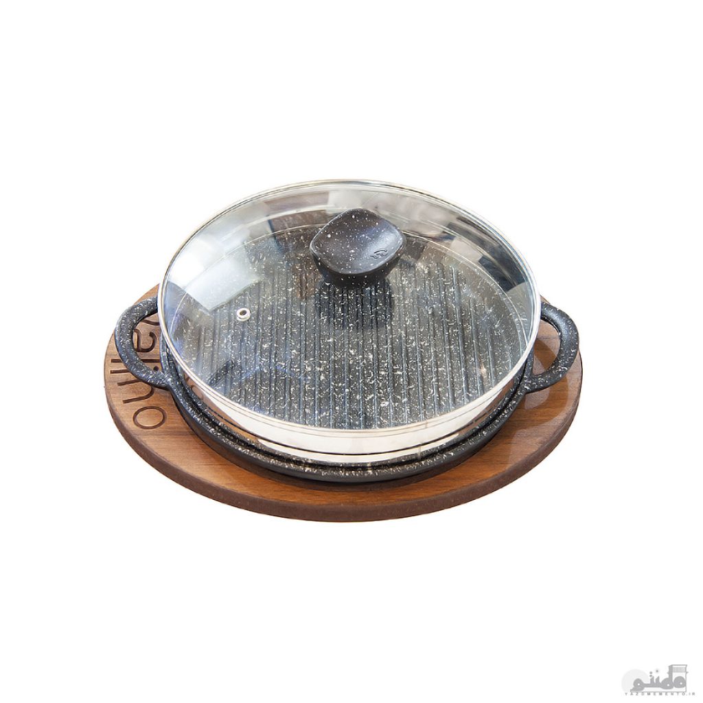 ماهیتابه گریل چدن مدل Padela درب شیشه ایض