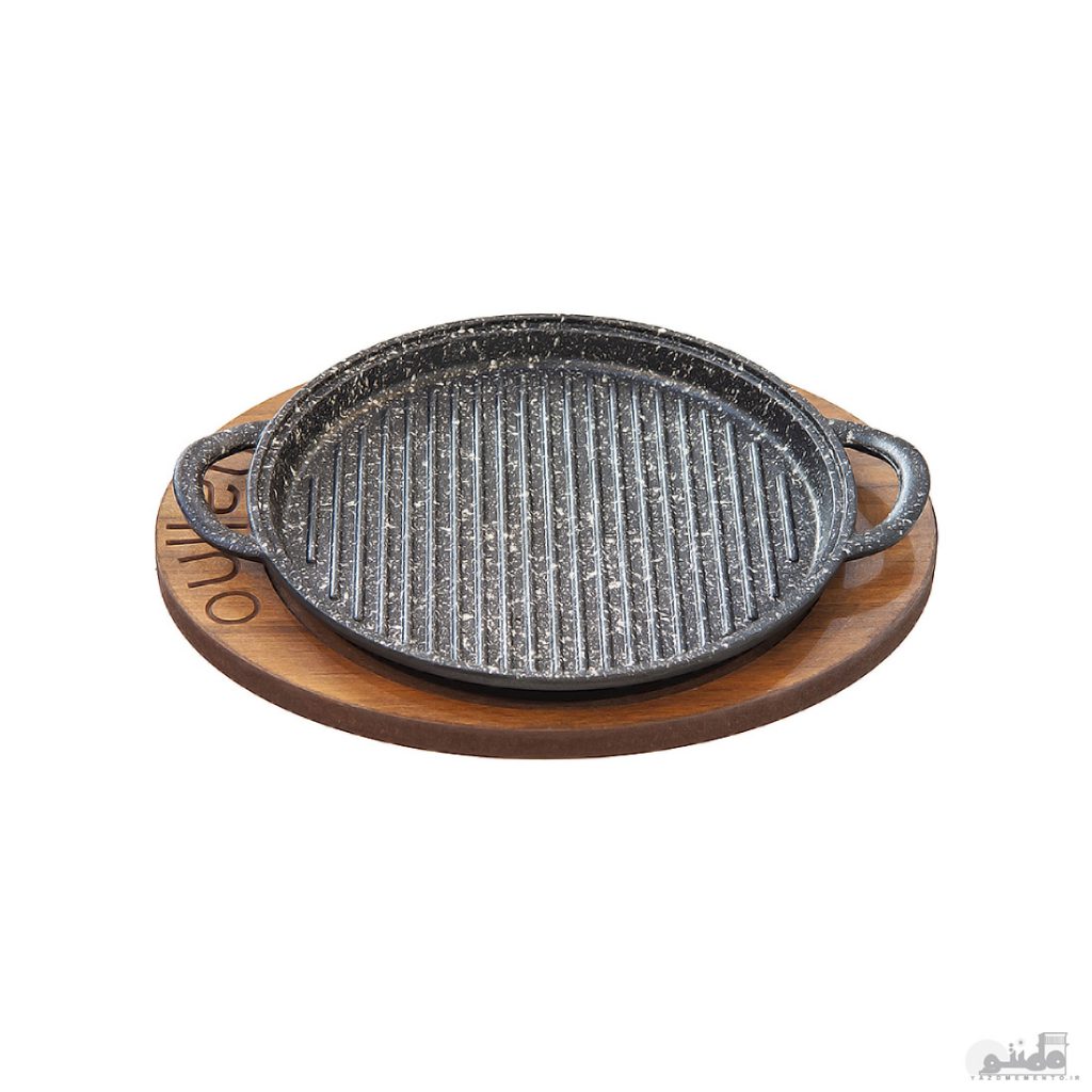 ماهیتابه گریل چدن مدل Padela درب شیشه ایض