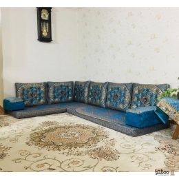 پشتی ترمه شاهسوند آبی