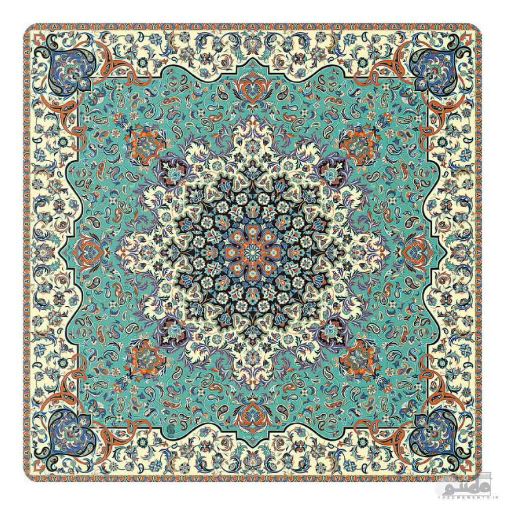 رومیزی مربع ترمه طرح فرحزاد کد 618