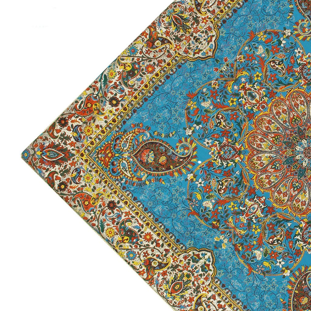 سرویس کامل رومیزی ترمه طرح افشار رنگ آبی