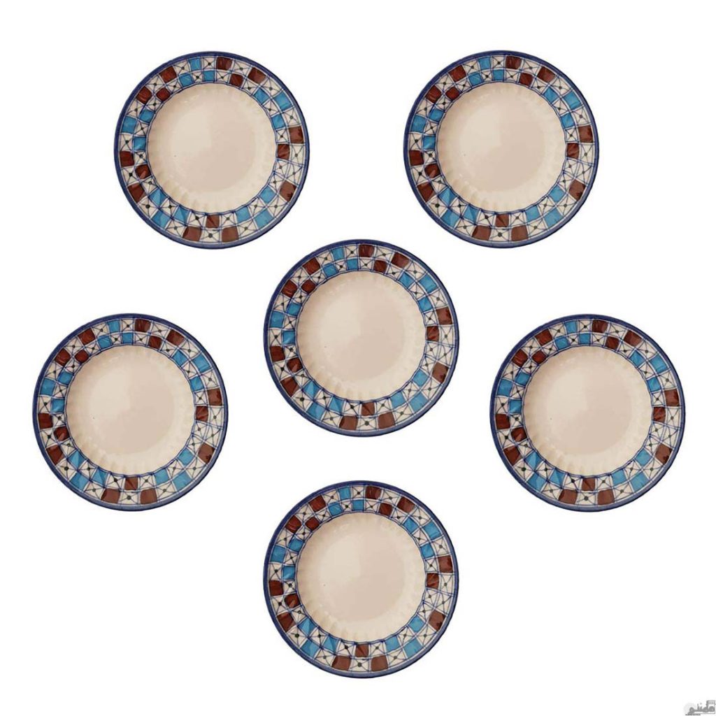 خورشت خوری سرامیکی طرح شطرنجی بسته 6 عددی