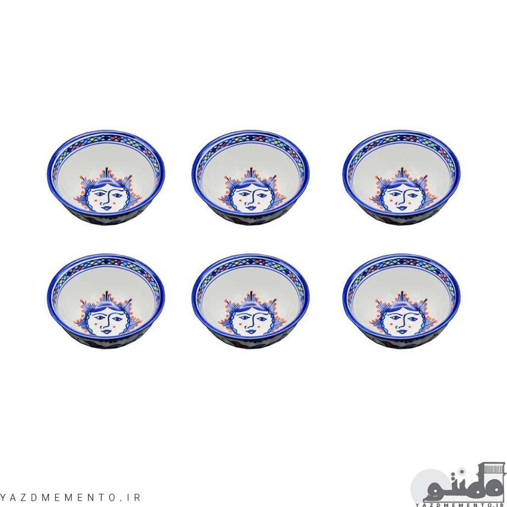کاسه چینی مدل ماست خوری طرح خورشید خانم مجموعه 6 عددی