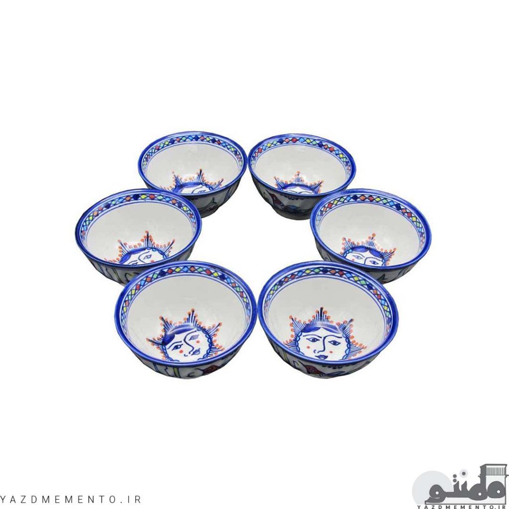 کاسه چینی مدل ماست خوری طرح خورشید خانم مجموعه 6 عددی