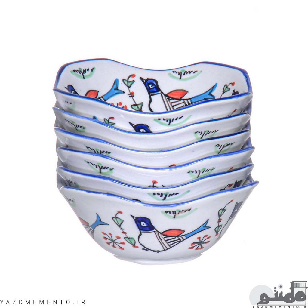 کاسه چینی هیوا مدل مرغ رنگی بسته 6 عددی