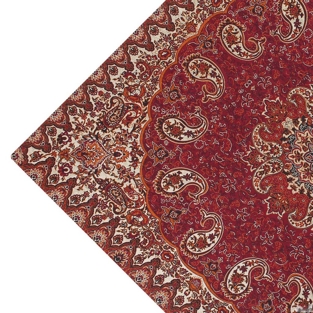 سرویس کامل رومیزی ترمه طرح نسترن رنگ زرشکی