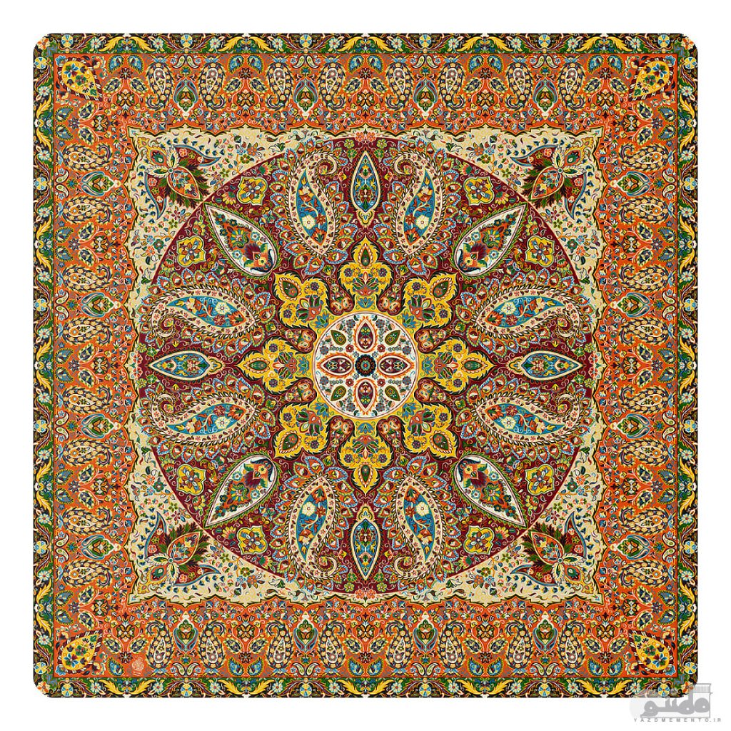 رومیزی مربع ترمه طرح سپنتا کد 841