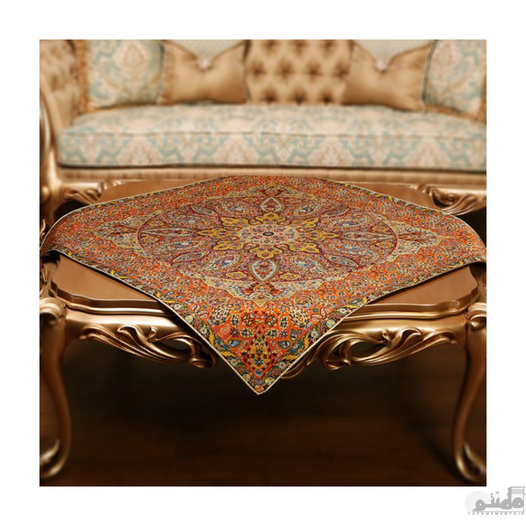 رومیزی مربع ترمه طرح سپنتا کد 841