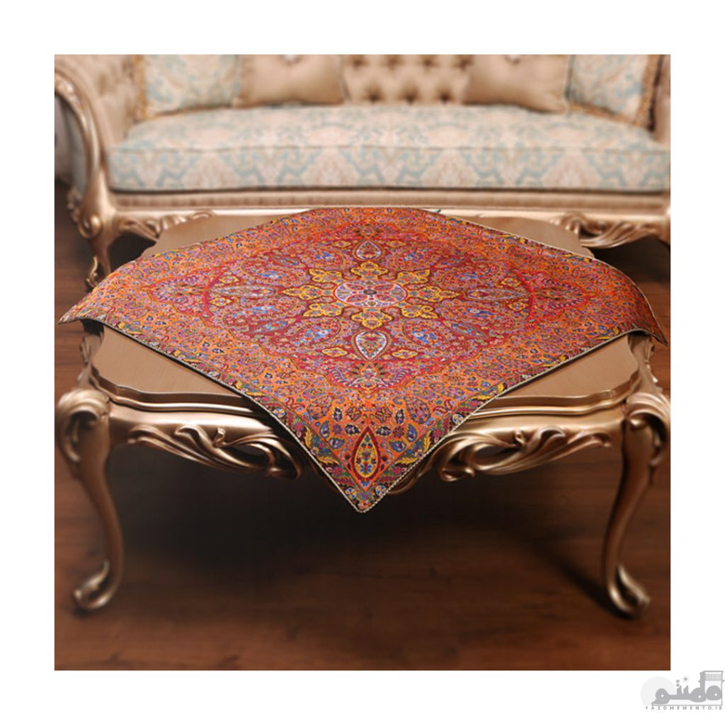 رومیزی مربع ترمه طرح سپنتا کد 842