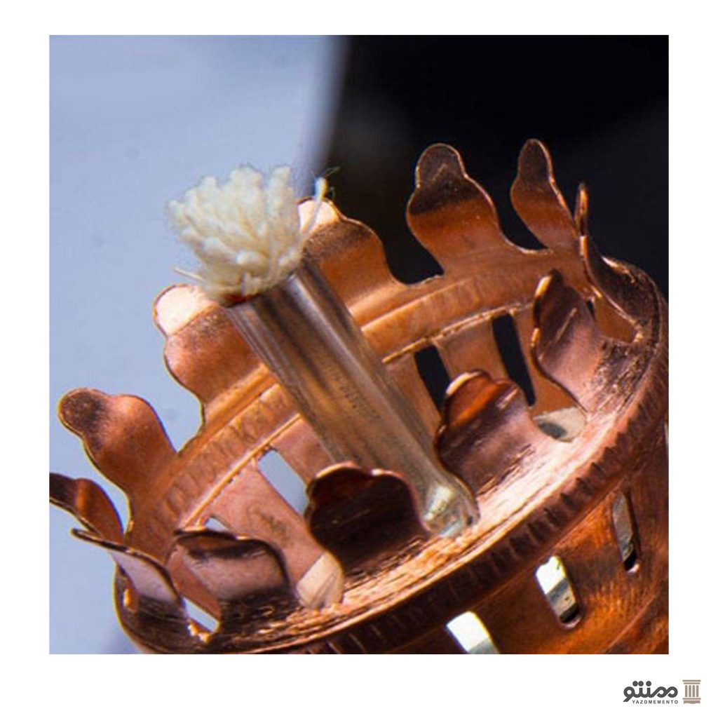 چراغ گرد سوز مسی مجموعه دو عددی طرح ناصرالدین شاه