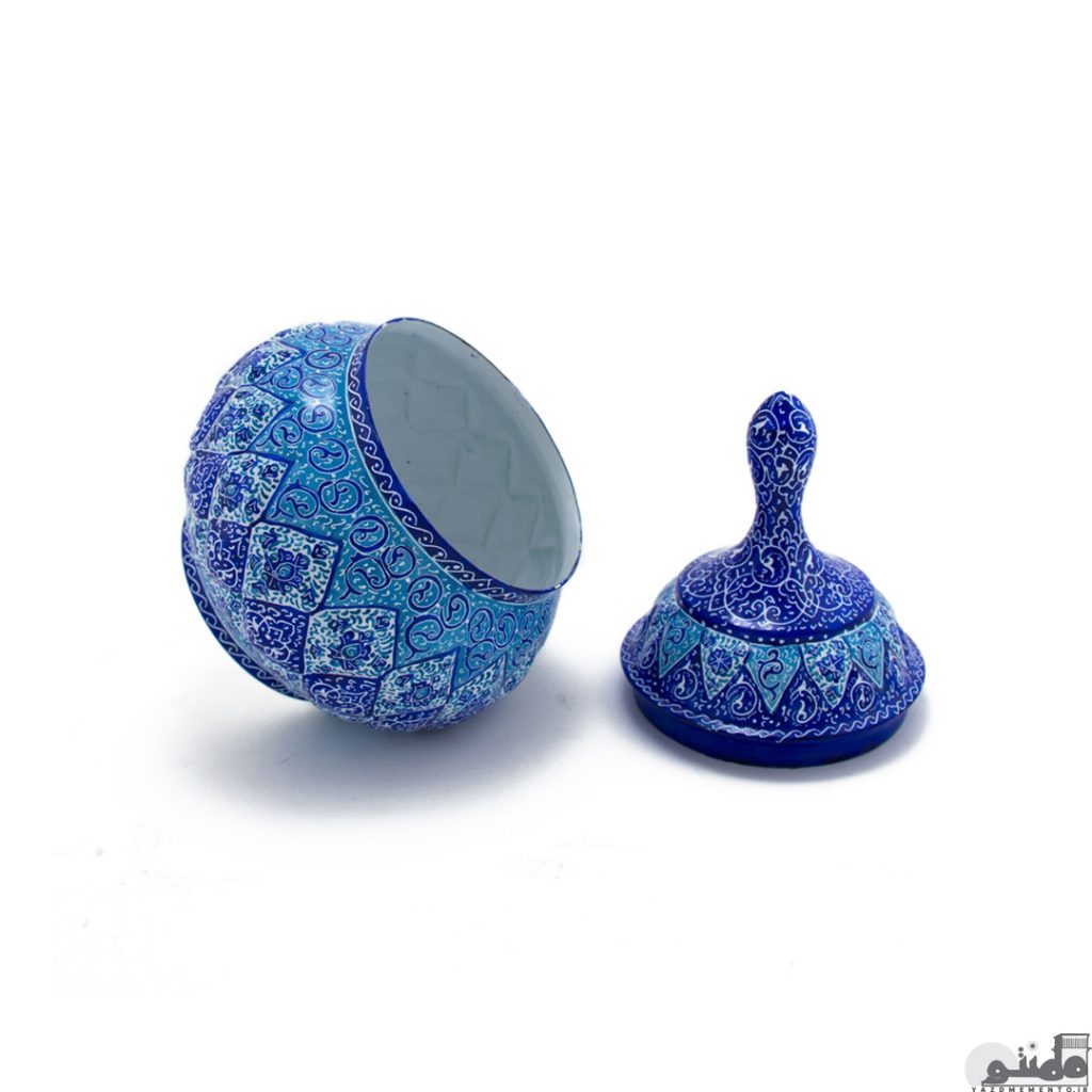 قندان میناکاری سایز 19 سانتیمتر طرح دوم