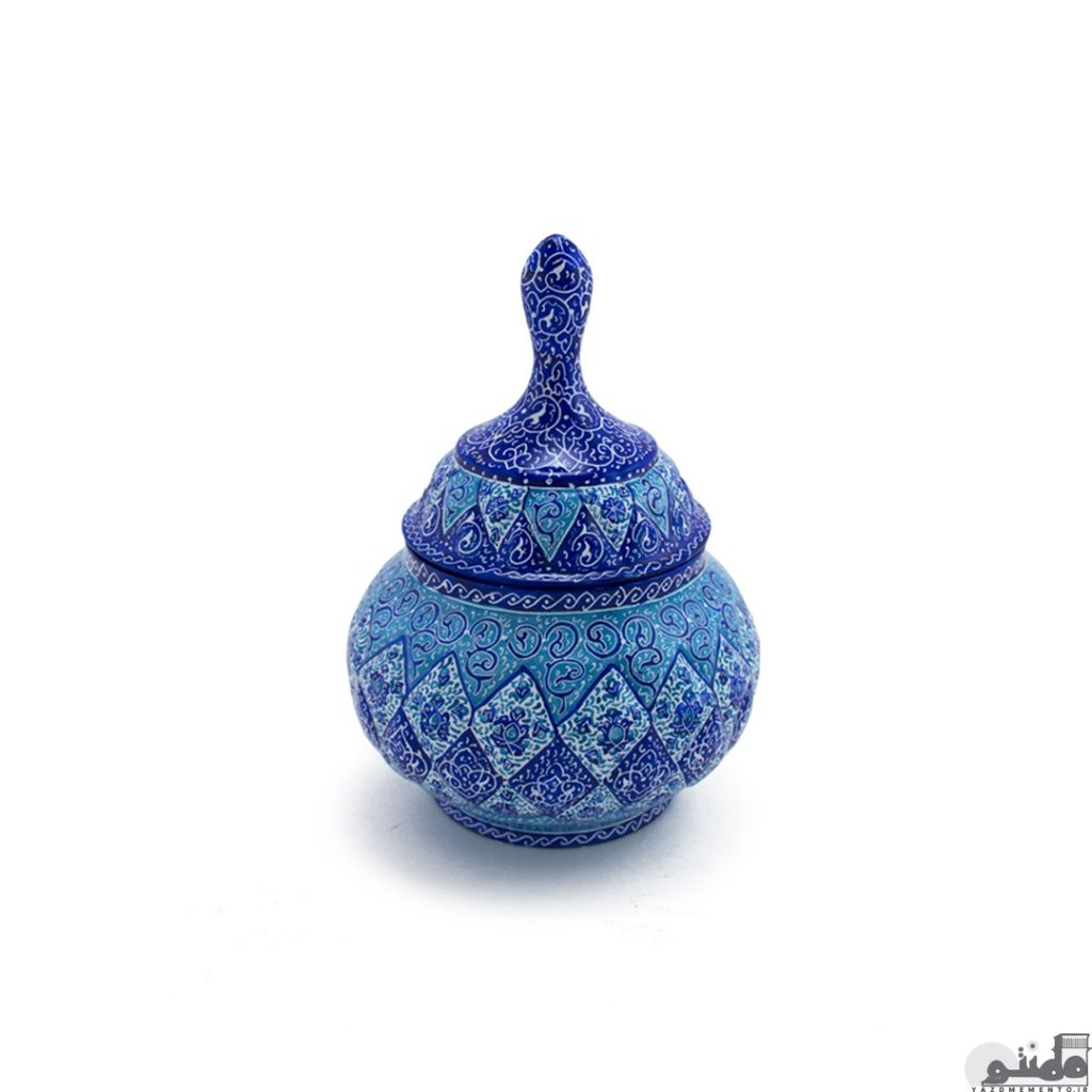 قندان میناکاری سایز 19 سانتیمتر طرح دوم