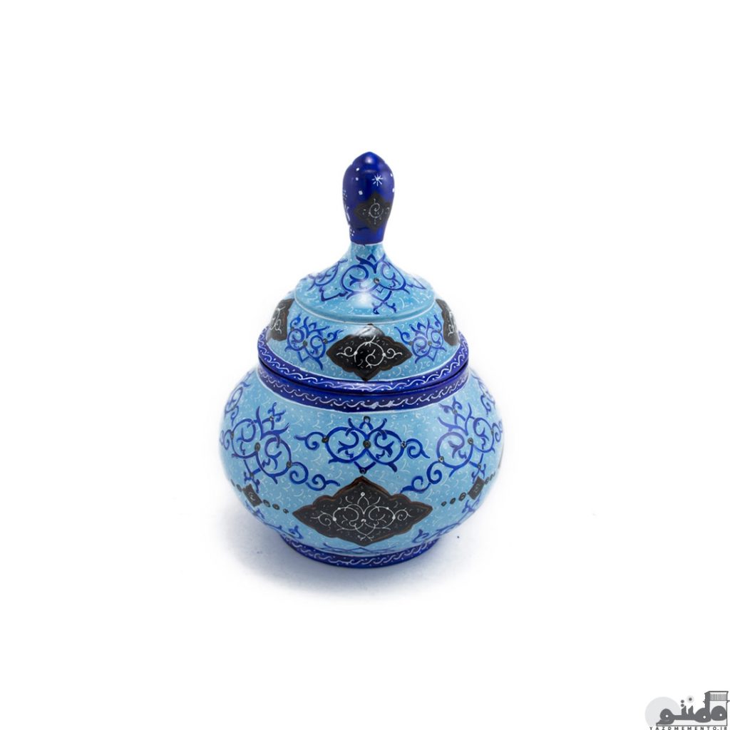 قندان میناکاری سایز 19 سانتیمتر طرح دوم