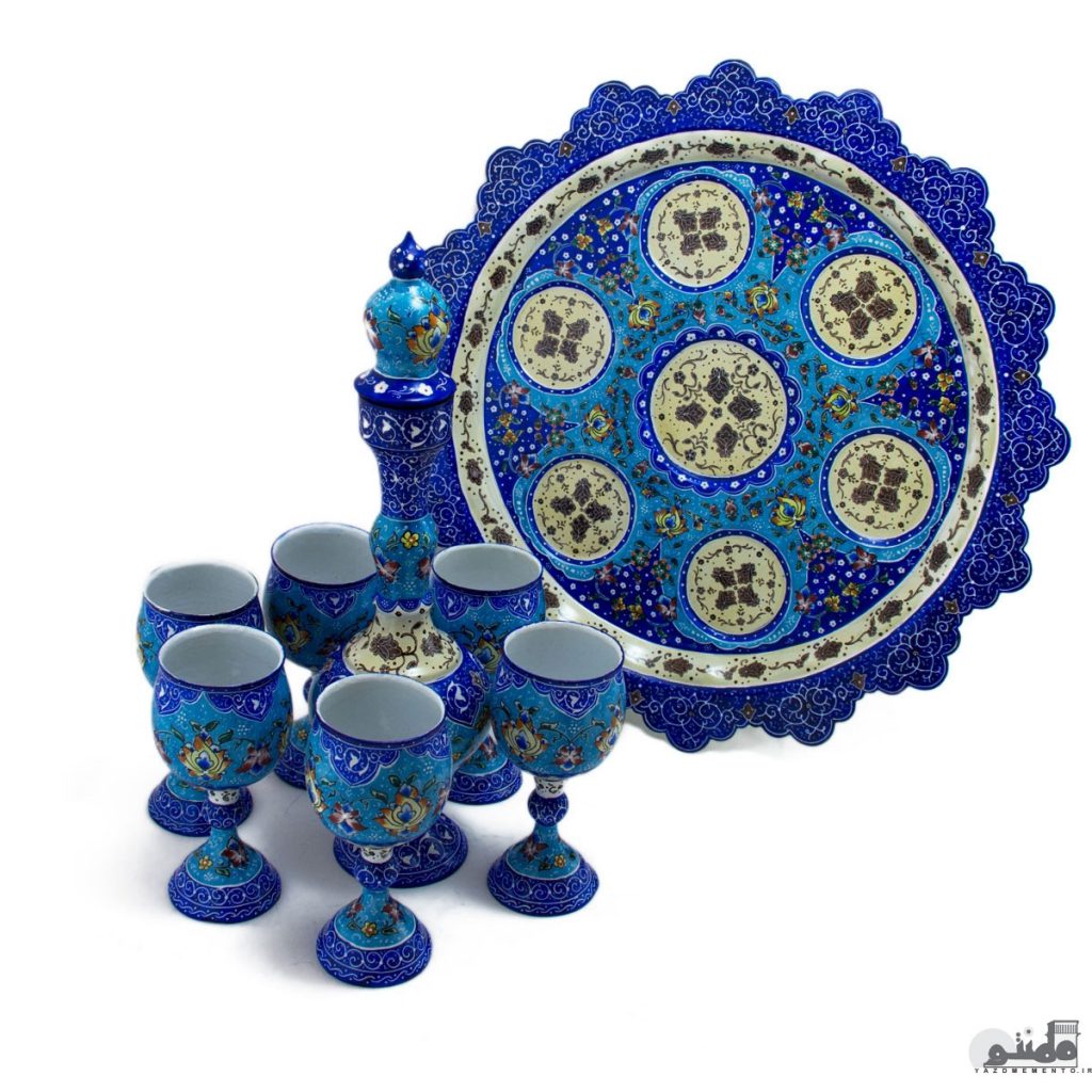 سرویس تنگ، جام و سینی میناکاری پرداز