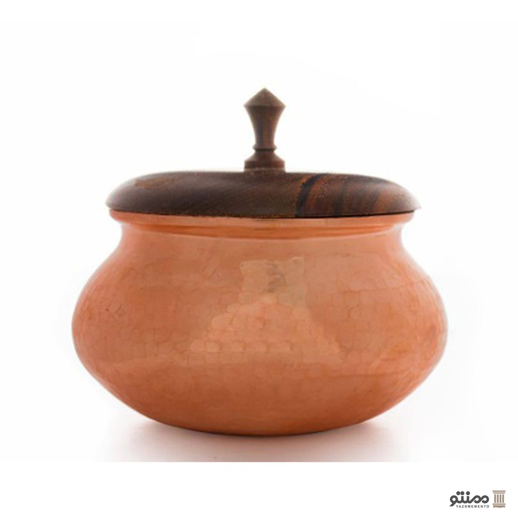 قندان مسی درپوش چوبی ترنج