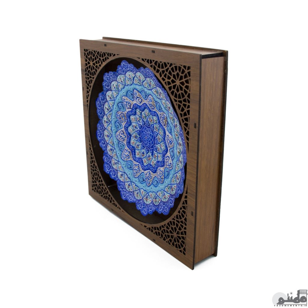 بشقاب میناکاری با جعبه سایز 20 سانتیمتر