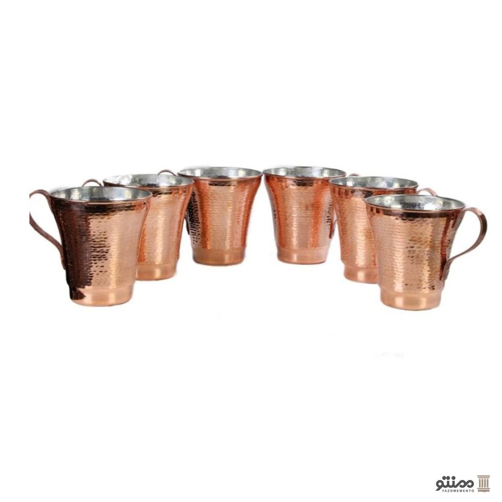 ست 7 عددی سینی و لیوان مسی کد 22