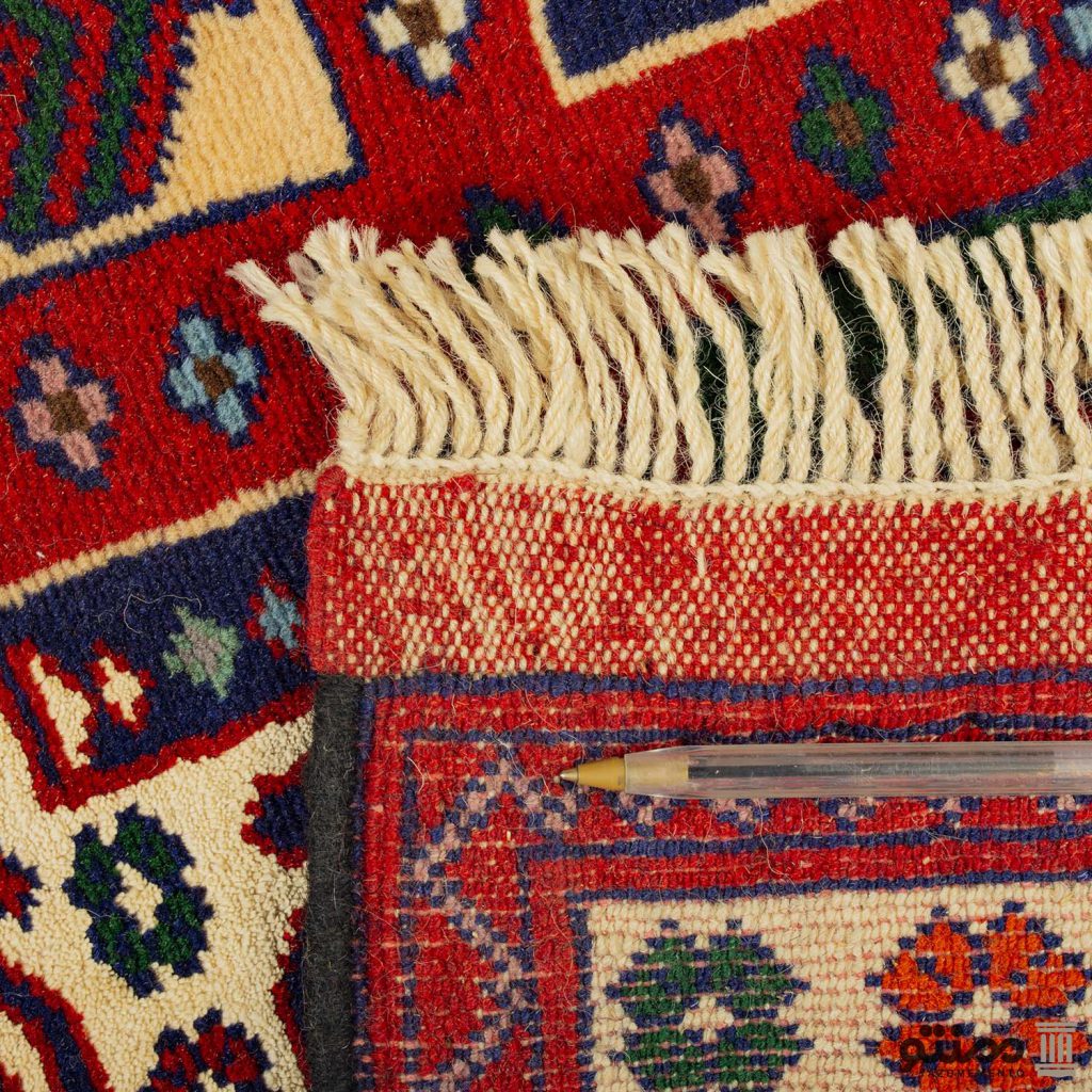 قالیچه دستباف زرع و نیم خراسان پشم و ابریشم سایز ۱55×۱0۰
