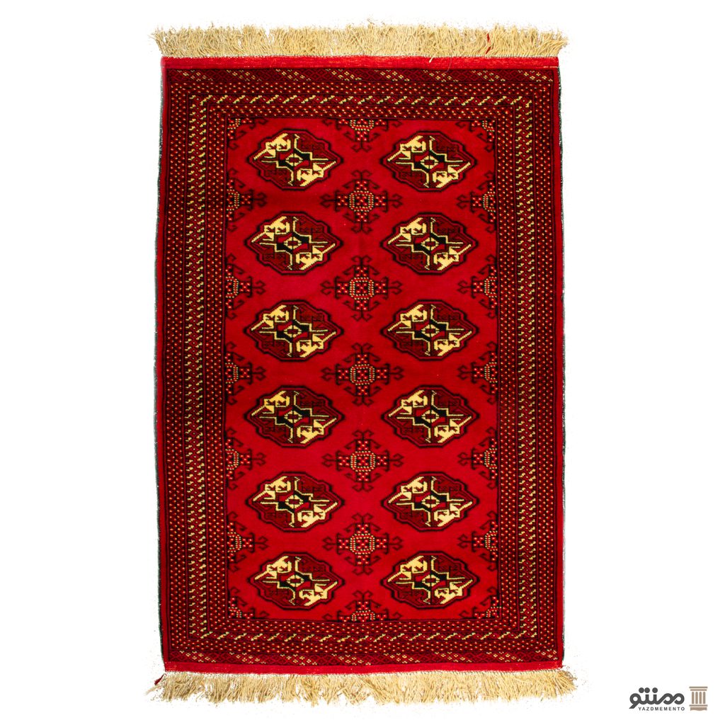 قالیچه دستباف زرع و نیم ترکمن پشم سایز 150×۱00