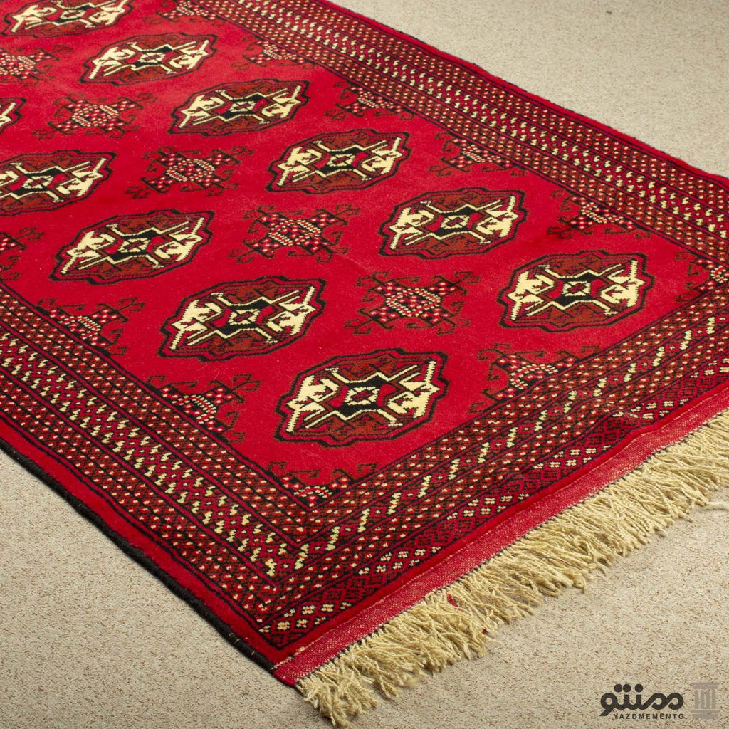 قالیچه دستباف زرع و نیم ترکمن پشم سایز 150×۱00