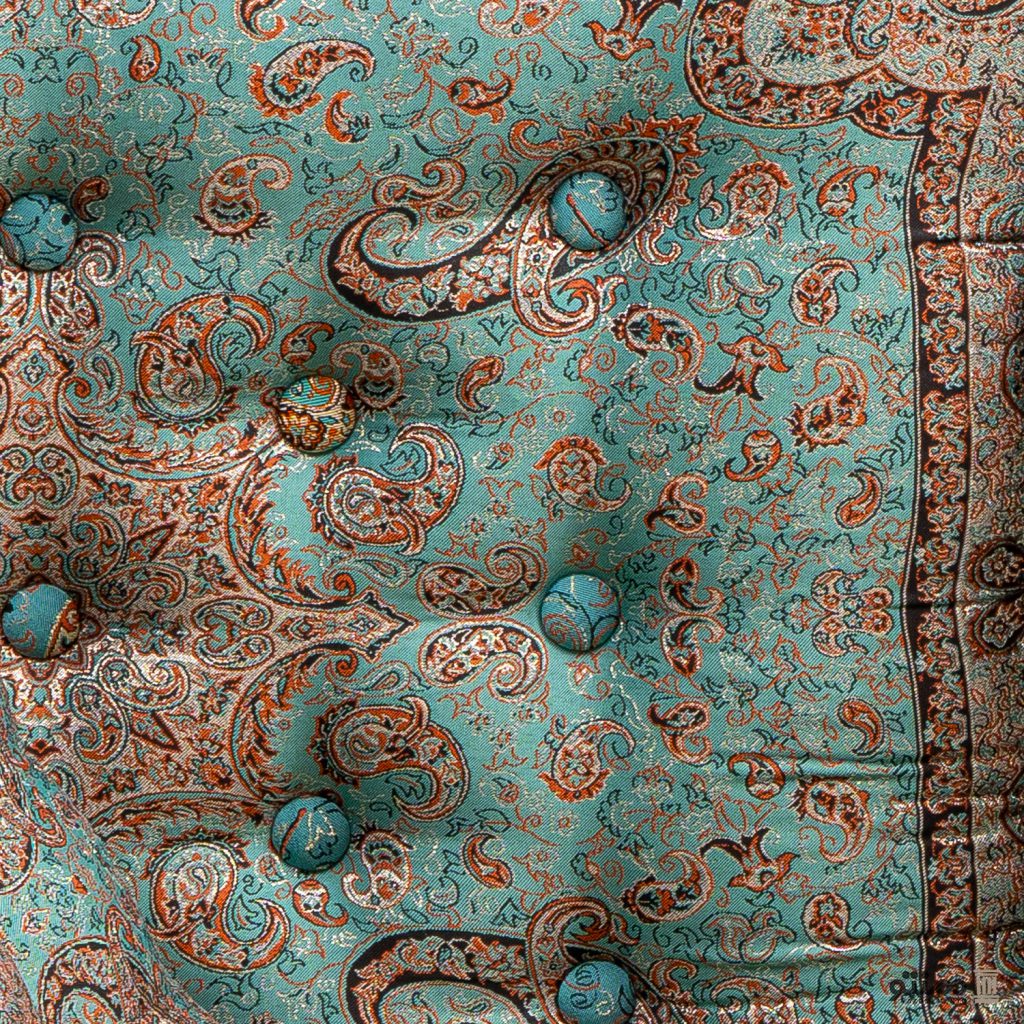 پشتی ترمه طوبی سبزآبی