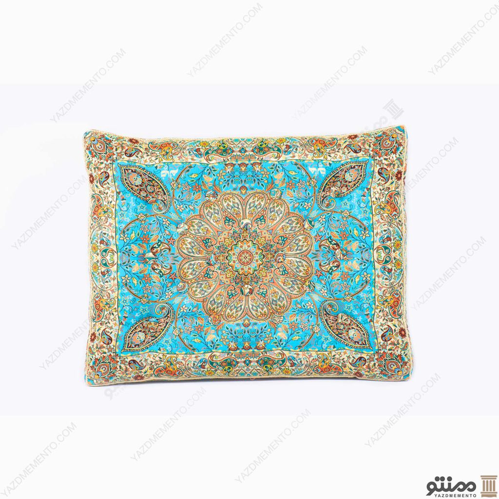 پشتی سنتی ترمه افشار – بسته 2 عددی آبی آسمانی