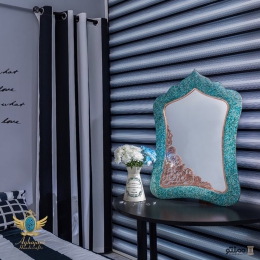آینه فیروزه کوبی آقاجانی مدل مستطیل ارتفاع 68