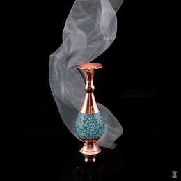 گلدان فیروزه کوبی آقاجانی مدل صراحی ارتفاع 25