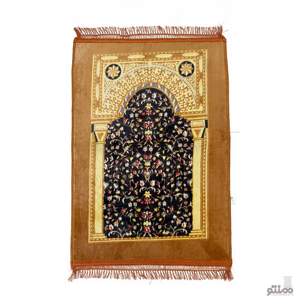 سجاده نماز مخمل رنگ کرم سایز 80*120 سانتی متر