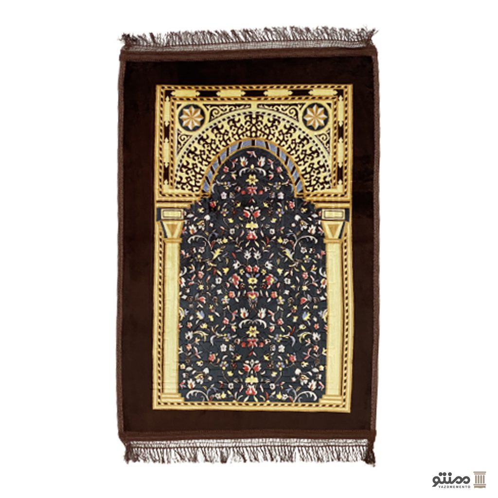 سجاده نماز مخمل رنگ قهوه ای سایز 80*120 سانتی متر