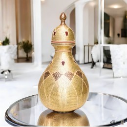 تنگ گلابی مس و خاتم آقاجانی ارتفاع 36