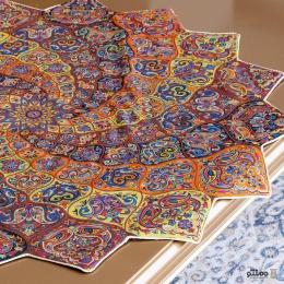 رومیزی گرد ترمه قطر یک طرح آبادیس سنتی