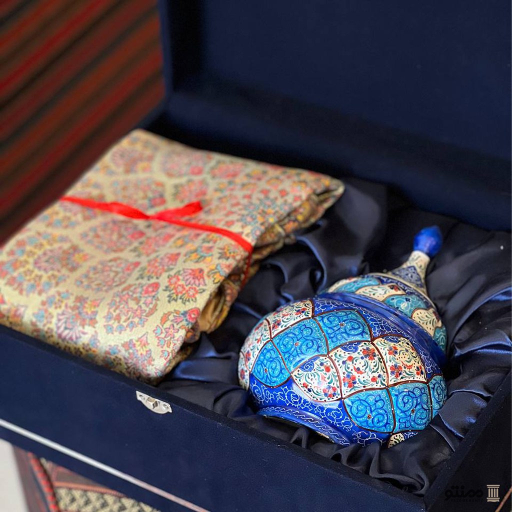 قندان میناکاری مسی پایه دار کد 2