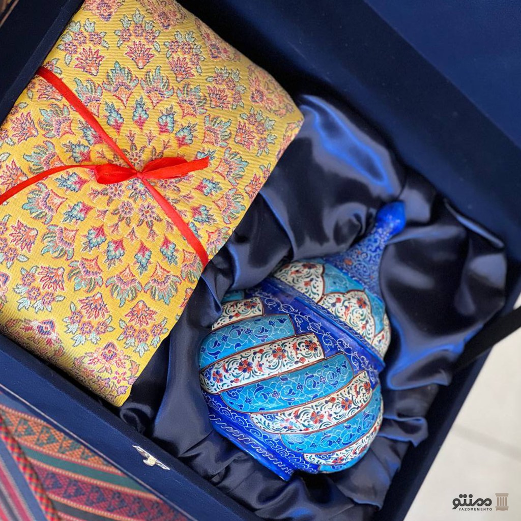 قندان میناکاری مسی مدل پایه دار دهنه 10