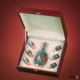 پک هدیه تنگ سه وجهی مینیاتوری فیروزه با جعبه چرم VIP