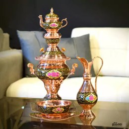 سرویس سماور گل و مرغ آقاجانی ارتفاع 70