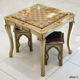 میز تمام خاتم شطرنج و تخته نرد آقاجانی ارتفاع 70