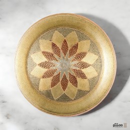 سینی شربت خوری مس و خاتم آقاجانی سایز بزرگ