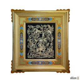 قاب خاتم آقاجانی طرح گل و مرغ اسلیمی