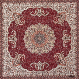 سرویس کامل رومیزی ترمه طرح ترنج رنگ زرشکی